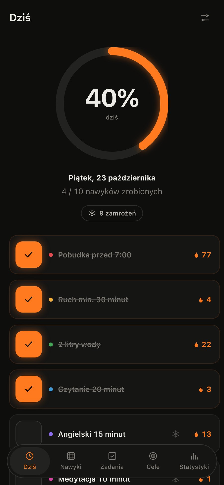 Passa na telefonie: ekran Dziś